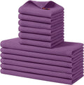 Homaxy 12 Pack 100% Cotton Kitchen Towels and Dishcloths Set, Purple | 12 x 12 Inches and 13 x 28 Inches Kitchen Towels Set, Ultra Soft Absorbent Dish Cloths for Washing Dishes