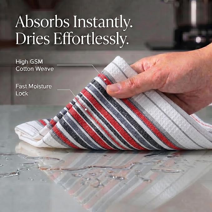 Urban Villa Kitchen Towels Cotton Dish Towels 20”x30” (Set of 6) White