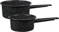 Granite Ware Saucepan Set, 1 Qt & 2 Qt - Speckled Black, Set of 2 | Porcelain Surface & Scratch-Resistant Non-Stick Pots for Sauces, Soups & Everyday Cooking, Even Heat Distribution