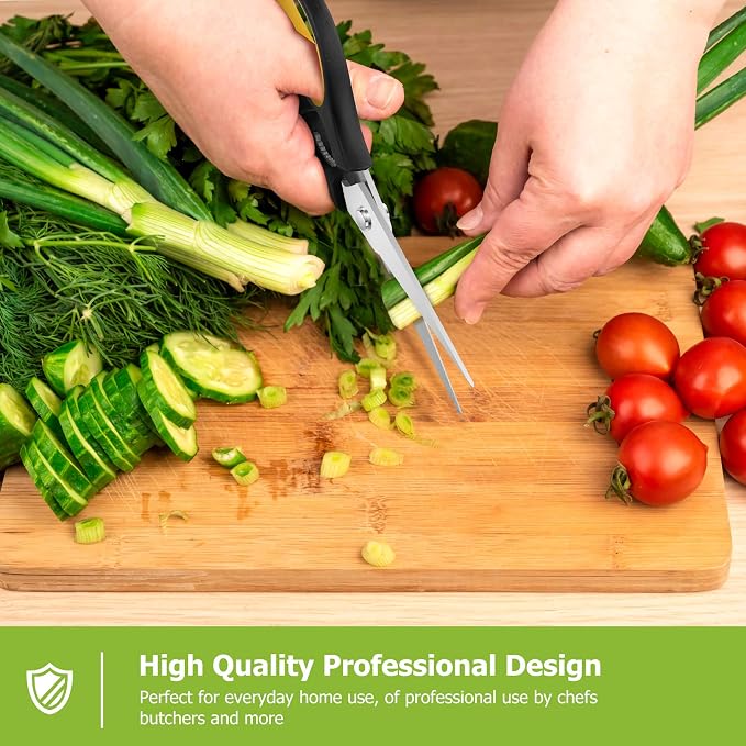 Kitchen Scissors, iBayam 2-Pack 8.7" Kitchen Shears Heavy Duty All Purpose | Stainless Steel, Comfort-Grip Handles, Dishwasher Safe Sharp Scissors Food Cooking Chicken, Poultry, Fish, Meat, Herbs