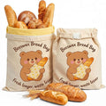 Beeswax Bread Bags for Homemade Bread - 2 Pack- Extra Large 17"×13" Reusable Sourdough Bread Bags for Storage with Zipper Closure, Keep Bread Fresh Naturally, Freezer Safe