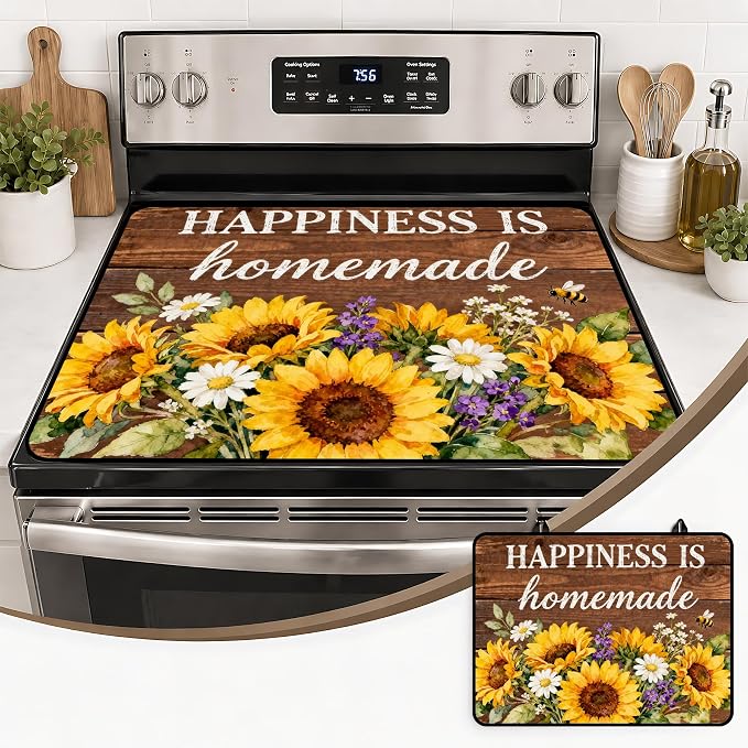 Stove Top Covers with A Non-slip Rubber Coating | protect Your Stove from Scratches, Extend Countertop Space, and Add A Classic Kitchen Touch
