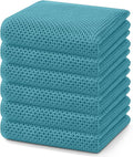 Homaxy 100% Cotton Waffle Weave Kitchen Dish Towels 6-Pack, Lake Blue | 13 x 28 Inches, Ultra Soft Absorbent Dish Towels, Quick Drying Cleaning Towels