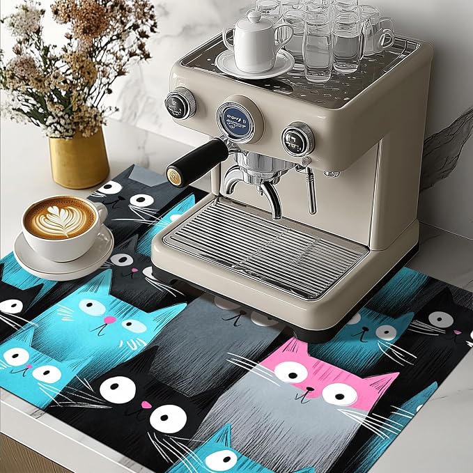 HOMETITUTE Stove Top Cover 28x20 Colorful Cat Heat Resistant Mat