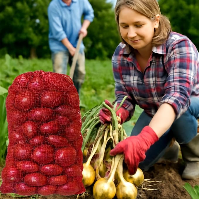 10 Pack Mesh Produce Bags - Mesh Onion Bags(11"×18") | 10LB Reusable Vegetable Storage Bags for Onion Potato Firewood Crawfish