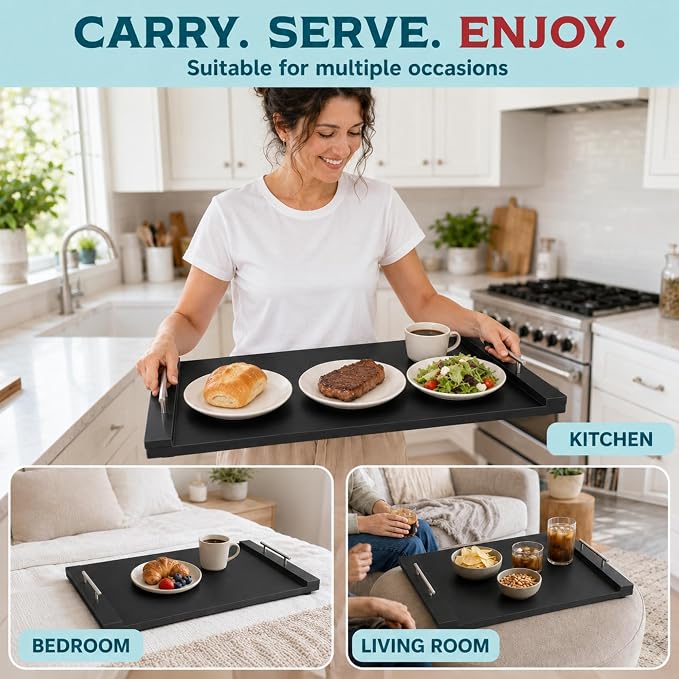 RVTHEUS® Noodle Board Stove Cover, 29.5x22", for Gas & Electric Stoves | Includes 3 Handle Pairs in Black, Gold & Silver, Stove Top Covers for Gas Burners, Stove Covers for Gas Stove Top