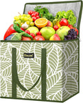 BALEINE 1PK Insulated Reusable Grocery Bag, Heavy Duty Shopping Tote | Foam & Foil Insulation, 9" Long Handles, Reinforced Bottom Keeps Upright, Fold Flat Storage, Water-Resistant Shopping Bag