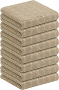 Homaxy 100% Cotton Terry Kitchen Towels, 8 Pack, Tan | Ultra Soft and Absorbent Dish Towels for Kitchen, Suitable for Drying and Washing Dishes