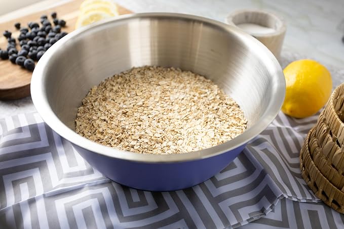 Fox Run Stainless Steel Mixing Bowl, 2.75 Quart Purple Mixing Bowl | Non-Skid Base For Easy Mixing | Cute Purple Design | Small Double Wall Stainless Steel Mixing Bowl For Temperature Retention