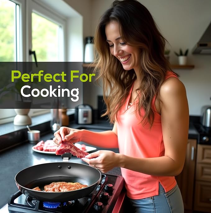 Utopia Kitchen Nonstick Frying Pan Set 3 Piece 8 9.5 11 Inch PFOA Free Grey | Omelette Pan, 3 Piece Skillet Set, Induction Bottom, Cookware, Heat Resistant, Bakelite Handle, Kitchen Use