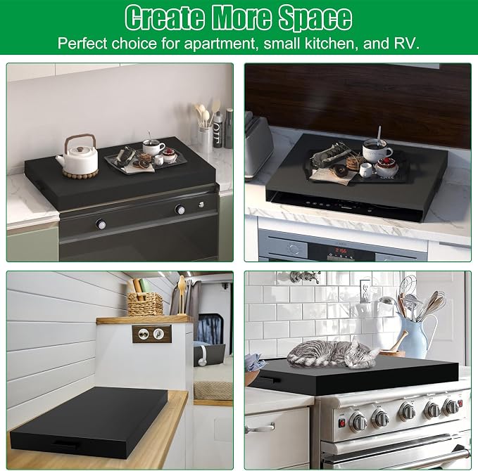 Forestchill Stove Top Cover, Heavy Duty Metal Gas Stove Cover Board with Handles, 30"L x 22"W x 3"H Noodle Board for Cooktop, Gas/Electric Stove, Expanding Kitchen Space & Easy to Clean