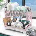 Dish Drying Rack, Rust-Proof 2 Tier Dish Racks for Kitchen Counter | Large Dish Drying Rack with Drainboard & Utensil Holders, Dish Drainers,Kitchen Organization