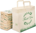 Simply Cool 50 Pack Reusable Thank You Grocery Bags Large Tote Bags Bulk | 14.5"x14"x6.6" Heavy Duty Non-woven Printed Shopping Bags with Handles, Foldable Washable for Groceries and Commercial use