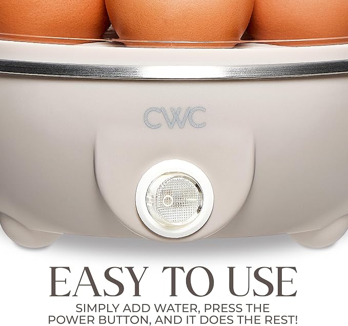 COOK WITH COLOR 350W Electric Double Layer Egg Cooker - Egg Boiler for Hard Boiled, Soft Boiled, and Omelettes, 6.1x6.1x8.7, Sand