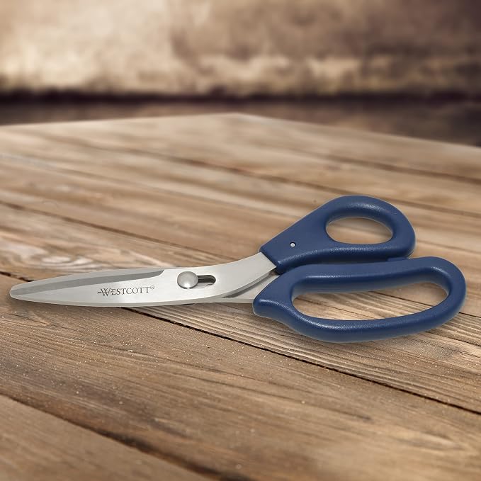 Westcott 8" Power Pivot Stainless Steel Hard Handle High-Leverage Crafting and Fabric Scissors