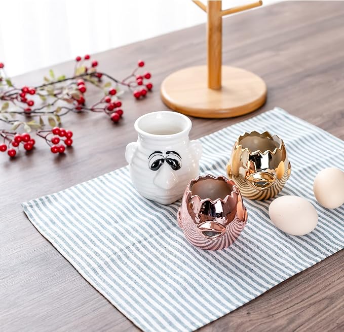 Funny Egg Separator Kitchen Gadget, Cartoon Ceramic Egg White and Yolk Separator Mug, Dishwasher Safe, Creative Gag Gift Fun White Elephent Gift