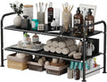 Under Sink Organizers and Storage,Expandable under cabinet organizer Shelf | 2 tier expandable shelf for kitchen and bathroom,8 Removable Carbon Steel Panels,27.36-36.02" W x 12.28" D x 16.93" H