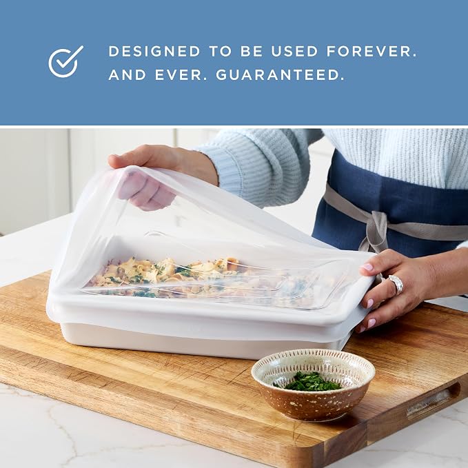 Stasher Reusable Silicone Rectangle Stretch Lid, Food Cover for 9x13 inch | Food-Safe Silicone, Eco-Friendly, Microwave, Oven, Dishwasher Safe, for Sheet Pans and Baking Dishes, Replacement Lid