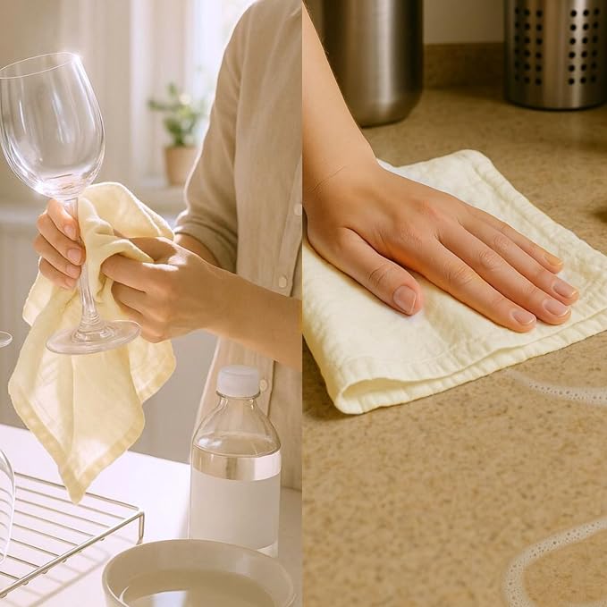 GOTS Certified 100% Organic Cotton Flour Sack | Tea Towel for Crafts| Kitchen Hand and Dish Towel Sets | Baking Bread Proofing Linen Cover| Super Absorbent | 12 Pack 28"x28" Extra Large | Natural Tan