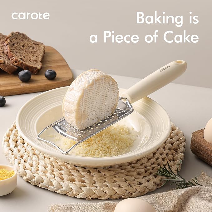 CAROTE 22-Piece Cooking Utensils Set with Wood Cool-Touch Handles, Cream | Silicone Kitchen Utensil, Food Grade, Nonstick Cookware Friendly, BPA-Free, Heat-Resistant, Everyday Home Essentials, Gifts
