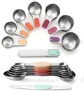 Spring Chef 15 Magnetic Measuring Cups & Spoons, Patented, Desert Sunset | Nesting Stainless Steel Measuring Cups & Heavy Duty Metal Measuring Spoons with Levelers for Dry & Liquid Ingredients