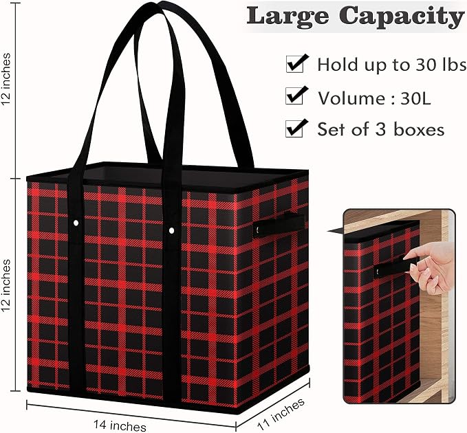 Reusable Grocery Bags 3 Pack, Foldable & Water Resistant Shopping Bags | Large Grocery Tote Bag Water Resistant Shopping Bags Foldable Grocery Bag for Clothes,Shoes and Picnic