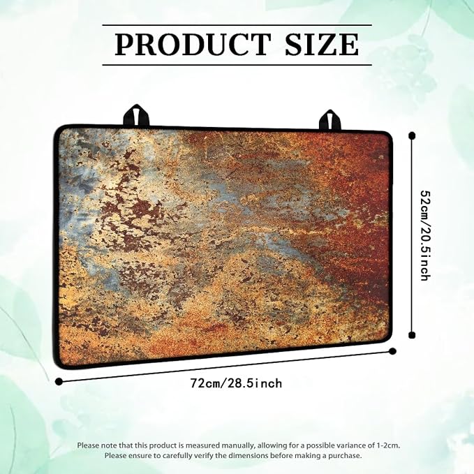 Brown Rust Metal Stove Top Covers for Electric Stove Gold Rusty Cinnamon Copper Bronze Metallic Glass Top Gas Stove Pad Heat Resistant Range Cooktop Mat for Kitchen 28"x20"