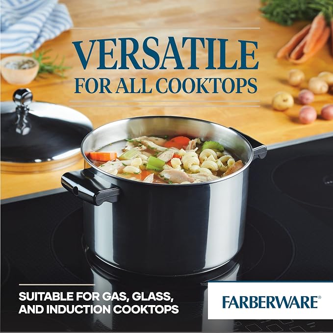 Farberware Classic Series Stainless Steel Sauce Pot with Lid, 4-Quart Cookware, Silver