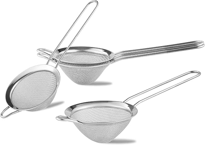 4PCS Fine Mesh Strainer, Mituer Stainless Steel Small Tea Cocktail Drink Strainers for Kitchen and Bar
