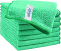 HOMEXCEL 8PK Microfiber Cleaning Cloth, Cleaning Rags for Home, 11.5x11.5in | Reusable, Lint Free, Scratch-Free and Highly Absorbent Towels for Kitchen, Window and Glass, Cars, Green
