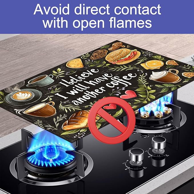 HOMETITUTE Coffee Quote Stove Top Cover 28x20 Diatomite Heat Resistant Mat