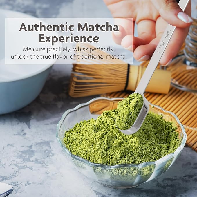 Matcha Scoop, 1g(1/2tsp|2.5ml) Measuring Spoon for Tea Powder | Precise Measurement, Food-Grade Stainless Steel, Anti-Rust,Dishwasher-Safe, Slender Shape, For Matcha Lovers & Home Brewers