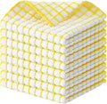 Kitinjoy Cotton 8 Pack Terry Kitchen Dish Cloths, Yellow | 12 x 12 Inches Super Soft and Absorbent Dish Rags, Quick Drying Dish towels for Washing Dishes