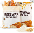 OHIYO Beeswax Bread Bags for Homemade, Reusable Natural Beeswax Sourdough Bread Bags Freshness Keeper for Homemade, Bakery Essentials, Bread Box (2 Pack)