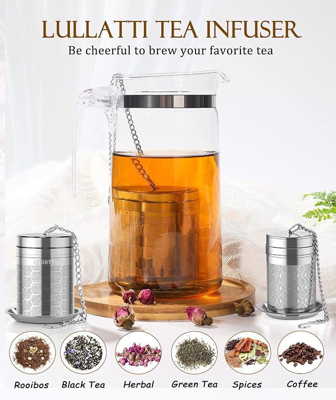 （2+1）Pack 304 Steel Fine Mesh Tea Infusers for Loose Leaf Tea | Versatile for tea, spices & seasonings, fine mesh traps sediment, dishwasher-safe