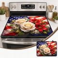 Patriotic Electric Stove Top Cover | Heat Resistant Glass Cooktop Protector for Kitchen Ceramic Countertops, Multiuse Stove Cover and Dish Drying Mat