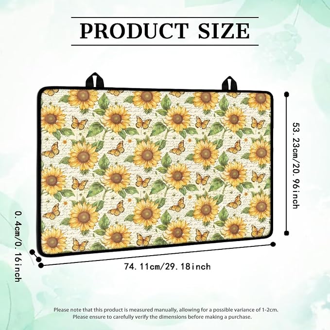 Sunflower Butterfly Stove Top Cover for Electric Stove, Glass Ceramic Stove Top, Heat Resistant Cooktop Cover Dish Drying Mats