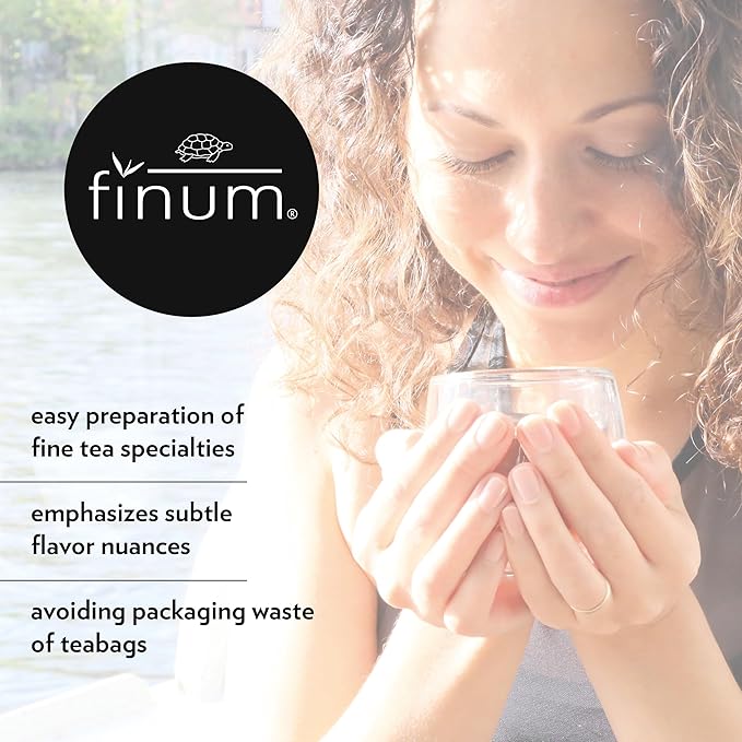 Finum Disposable Paper Tea Filter Bags for Loose Tea, Brown, Large, 100 Count