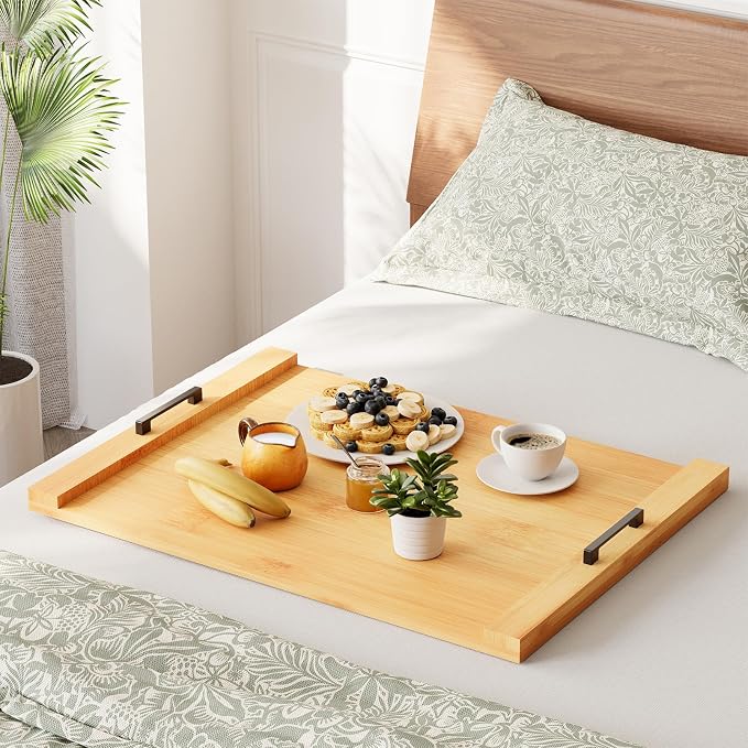 SpaceAid Noodle Board Stove Kitchen Cover with Handles, Top Covers for Gas Burners and Electric Stove, Oven Decor Accessories Wood Tray for Countertop, Natural Bamboo