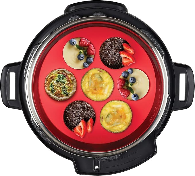 Instant Pot Official Silicone Egg Bites Pan with Lid - Compatible with 6 Qt., 8 Qt. Cookers - Ideal for Egg Bites, Muffins, Baby Food, and More - BPA-Free, Non-Stick, and Heat Resistant to 450°F