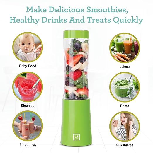 Euro Cuisine MM1R Personal Blender - Compact & Portable Smoothie Blender, Mini Blender Cup for Smoothies, Shakes, Baby Food,Single Serve Blender - Red