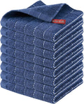 Homaxy 100% Cotton Terry Kitchen Dish Cloths, 8 Pack, Navy Blue | Ultra Soft and Absorbent, Suitable for Drying and Washing Dishes