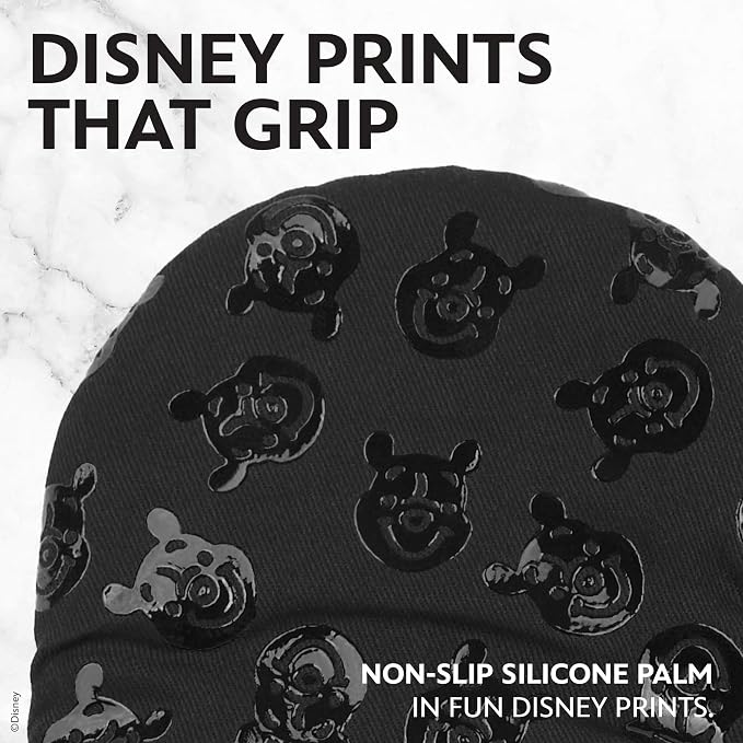 Disney Winnie the Pooh Mini Oven Mitts, 2-Pack, Heat Resistant 450F | Compact 5.5"x7.5" pot holders for kitchen, printed silicone offers non-slip grip, ambidextrous, hand wash or spot clean