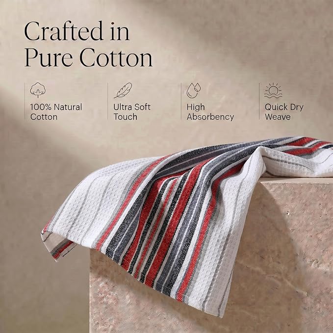 Urban Villa Kitchen Towels Cotton Dish Towels 20”x30” (Set of 6) White