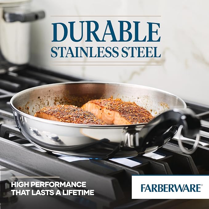 Farberware Stainless Steel Frying Pan Set, 8.25 and 10-Inch Skillets