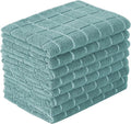 Microfiber Dish Towels - Soft, Super Absorbent and Lint Free Kitchen Towels - 8 Pack (Lattice Designed Lake Blue Colors) - 26 x 18 Inch