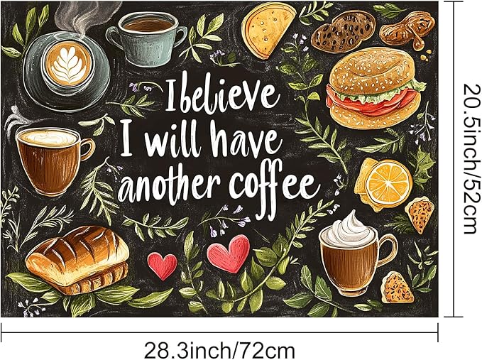 HOMETITUTE Coffee Quote Stove Top Cover 28x20 Diatomite Heat Resistant Mat
