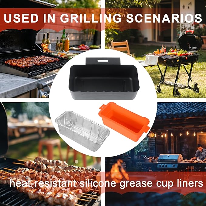 Grease Trap/Griddle Grease Catcher/Drip Tray/Grease Cup Replacement for Blackstone Grill,Grease Catcher for Black Stone Griddle 17, 22, 28, 30 & 36 inches.