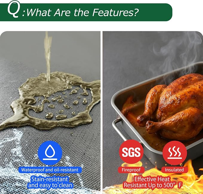 Fireproof Stove Top Covers for Electric Stove, Waterproof & Heat Resistant Mat for Glass Top, Stovetop Protector, Anti-Scratch, 30x21 Black