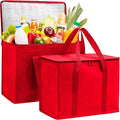 Carrywell (Not Made In China) Insulated Reusable Grocery Bags 2-Pack, Catering and Delivery Bag For Hot and Cold Food, Collapsible Thermal Tote For Doordash